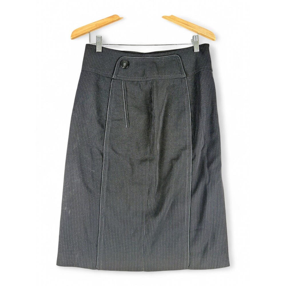 Doncaster Collection Pinstripe Midi Pencil Skirt Size 8